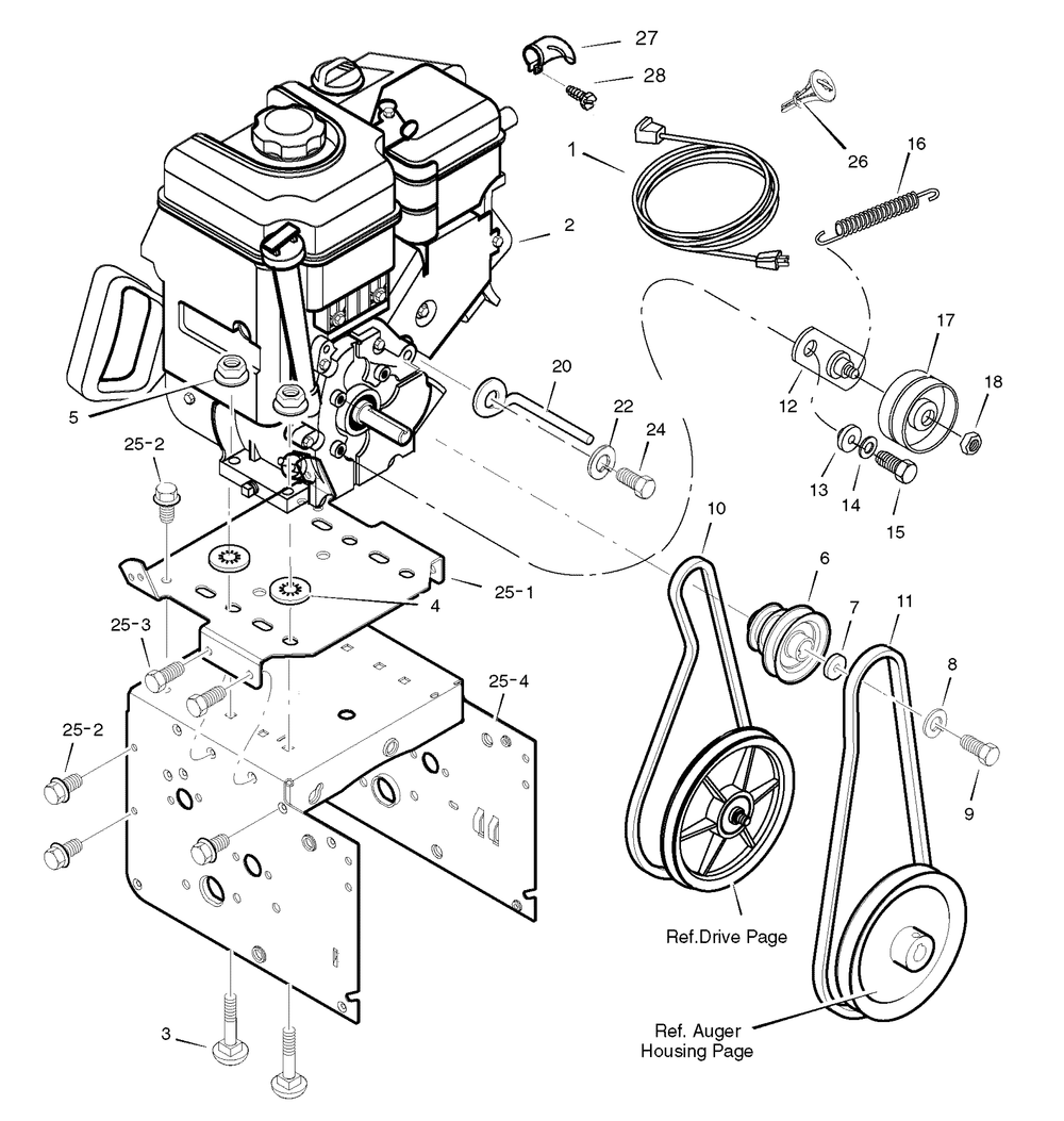 Engine Diagram and Parts List for 1695505-18-2830-29 2008 Briggs and Stratton Snow Blower